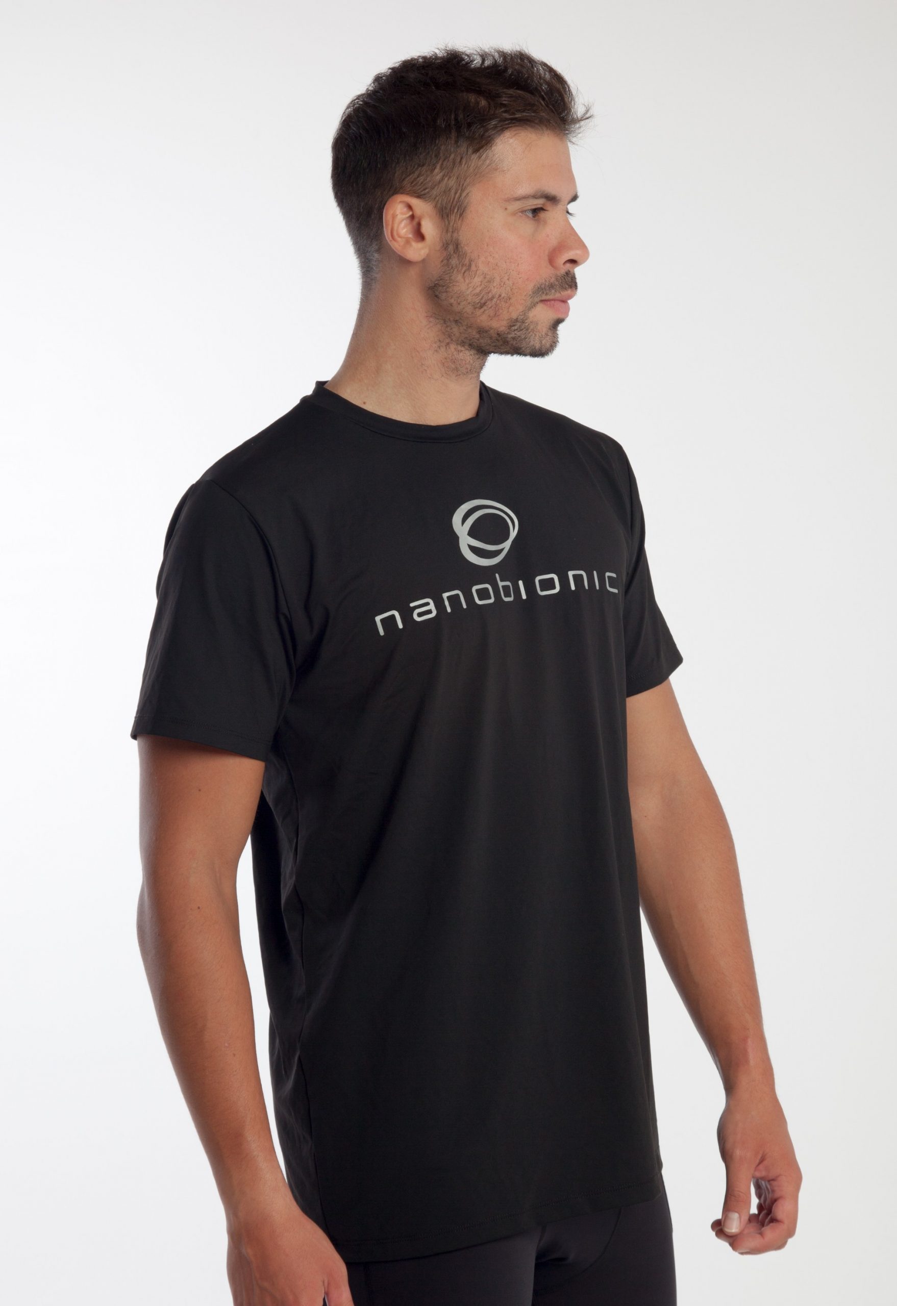 NB-12001/BS-L Iconic T-Shirt schwarz/silber
